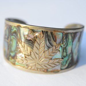 70'S VINTAGE MEXICO CUFF BRACELET ABALONE